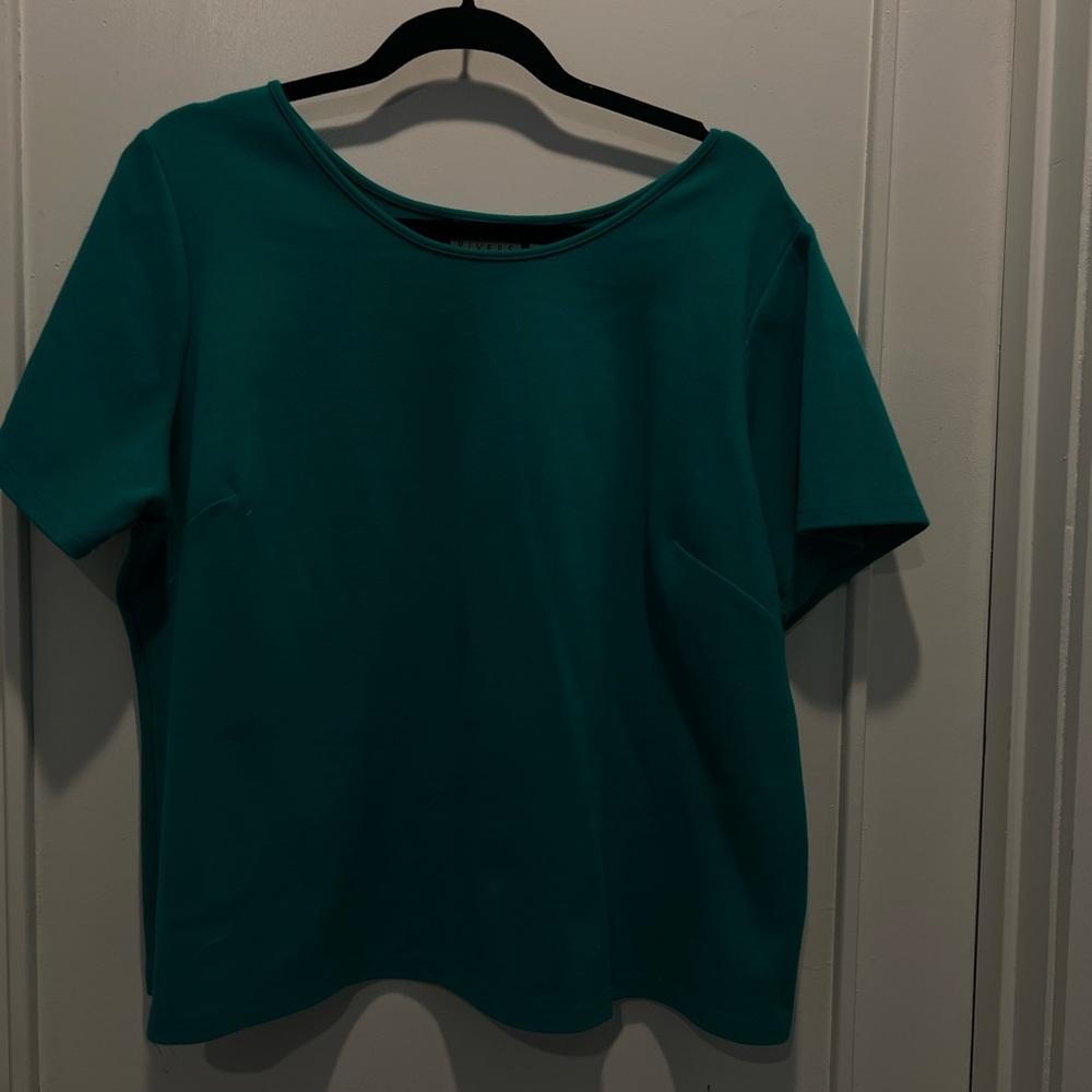 Joan Rivers Teal Short Sleeve Top